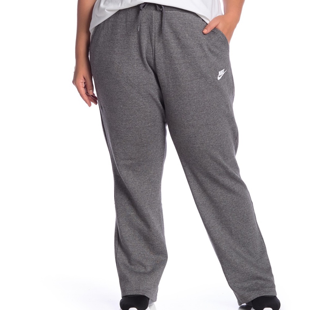 Nike Fleece Wide Leg Sweatpants Gray